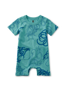 Tea Collection Double Pocket Baby Romper - Sketched Octopi