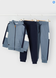 Mayoral Boys Joggers - Cloud W/ Navy Stripe