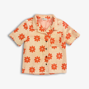 Appaman Girls Resort Shirt - Orange Daisy